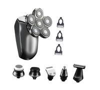 LIFKOME Rasoir Électrique Hommes Rechargeable Étanche avec Six Têtes Multifonctions pour Barbe et Crâne Tondeuse Pratique et Portable pour Rasage Confortable et Précis à Domicile