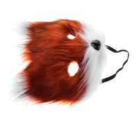 LIFKOME Renard Fourrure Douce Semi-visage Léger et avec Élastique Accessoire Animal pour Carnaval Halloween et Soirées Mascarade Adultes et Garçon Fille