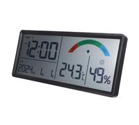 LIFKOME Réveils LCD pour Chambres Horloges Murales pour Salon Réveil Numérique LCD avec Température Grand Nombre Horloge Abs Noire