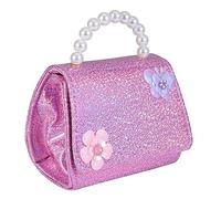 LIFKOME Sac Bandoulière Garçon Fille avec Chaîne et Poignée Mini Sac Croisé Fleur Rose Grand Espace pour Bijoux et Goûter Détachable et Confortable à Porter