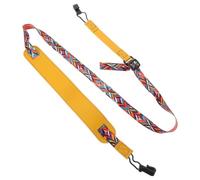 LIFKOME Sangle pour ukulélé adulte en coton - Vintage Boho - Avec longueur réglable - Grand coussin en polyuréthane - Pour enfants et adultes - Jaune