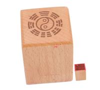 LIFKOME Sceau Bouddha Bois Compact et Solide Tampon Chinois DIY pour Décoration Bureau et Maison Motif