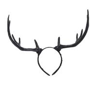 LIFKOME Serre-tête de Noël Cornes de Cerf Noir Accessoire Lutin Farceur pour Fête Costume Cosplay Noël