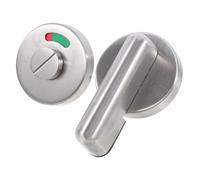 LIFKOME Serrure de Porte à Intimité pour Toilettes avec Indicateur Vacant/occupé Rouge et Vert, Loquet Creux en Acier Inoxydable 304 Brossé, Verrou sans Clé pour Cabines Wc Publiques