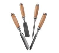 LIFKOME Set de 4 ciseaux à bois 6/12/18/24mm pour débutants, outils de sculpture sur bois avec accessoires pour façonnage et découpe précise