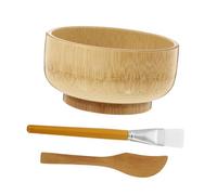 LIFKOME Set Outils DIY pour Masque Facial en Bois Naturel à Masque Léger et Réutilisable avec Spatule et Pinceau Kit de Beauté Portable pour Mélange et Application Faciale