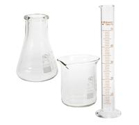 LIFKOME Set verrerie labo verre 1 set flasques et cylindres pour utilisation en chimie et domaines scientifiques