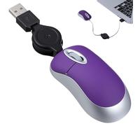 LIFKOME Souris USB Rétractable 3 Boutons, Plastique, 1600 Dpi pour Netbooks | Câble Réglable, Prise Ambidextre, Usage Maison et Présentations, pour Ordinateurs Portables