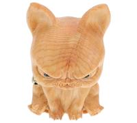 LIFKOME Statue Bois Sculptée Bulldog Décoration Table Bureau Voiture Artisanat Bois Figurine