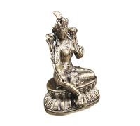 LIFKOME Statue Bouddha Brass Vintage Décor Bureau Statuette Bodhisattva Tara Verte Artisanale Compacte