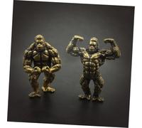 LIFKOME Statue Gorille Cuivre Vintage Ornement de Bureau Robuste et Rétro Décoration Intérieure Unique pour Salon et Espace de Travail