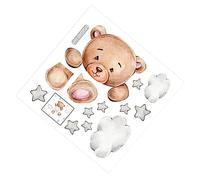 LIFKOME Stickers Muraux Pour Chambre Motif Ours Étoiles Et Nuages, Autocollants En Pvc 20x20 Cm, Décorations Lumineuses Diy Pour Interrupteurs, Autocollants Décoratifs Maison