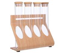 LIFKOME Support pour Tubes à Essai Verre Transparent Pot de Présentation et Rangement pour Grains de Café et Thé Récipient Multifonction pour Épices et Ingrédients Adapté Cafés et
