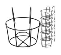 LIFKOME Supports Muraux Pour Jardinières 6Pcs En Fer Noir, Support De Pot De Fleurs, Structure Épurée, Pour Jardinières De Fenêtre Et Jardinage