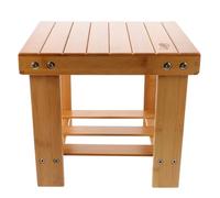 LIFKOME Tabouret Miniature en Bambou Marron pour Garçon et Filles, Tabouret Carré Stable et Pratique, Maison Changer de Chaussures