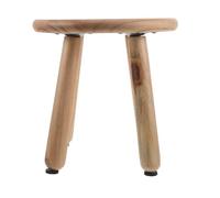 LIFKOME Tabouret Rond Beige à Quatre Pieds Tabouret Multifonction en Bois Robuste Plateforme Stable, pour Salon et Usage Domestique