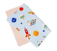 LIFKOME Tapis de Sol pour Chaise Haute Bébé Tapis D’éveil 100x130 Cm Matelassé Coton Bleu Protège-sol Antidérapant Espace Jeu Intérieur Extérieur Confort et Sécurité Polyvalent