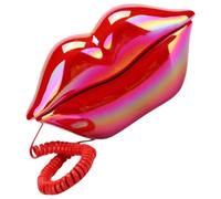 LIFKOME Téléphone Fixe Filaire à Cadran Rouge de Lèvres Rouges, Décoration Intérieure Originale pour Bureau et Maison, Ornement Décoratif Artisanal Compact et Léger, Accessoire Vintage