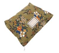 LIFKOME Trousse de Maquillage à Fleurs Petite, Trousse de Toilette Compacte en Tissu Jacquard Velours Côtelé Vert, Fermeture Éclair Pratique, pour Voyageuse et Usage Quotidien, Pochettes
