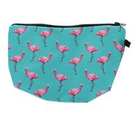 LIFKOME Trousse de Maquillage en Polyester Léger et Compact Portable à Motif Flamant Rose Grosse Capacité pour Vacances et Activités en Plein Air pour Femmes et Filles
