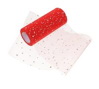 LIFKOME Tulle Décoratif Pailleté Rouge Yards Tissu Maille pour Décoration Mariage Ruban Demballage DIY pour Fête et Confection de Tutus