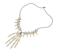 LIFKOME Vintage Halloween Skull Choker Necklace With Skeleton Hand Pendant Lightweight Plastic Gothic Punk Jewelry For Women And Men Day Of The Dead Festival Accessory