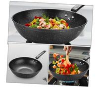 LIFKOME Wok Maifan Stone Antiadhésif Poêle Fer Cuisine Maison et Professionnelle Nettoyage Facile