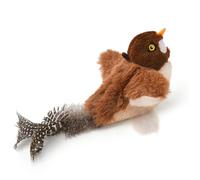 LIFLIX Jouet interactif pour chat - Petit oiseau - Ailes qui flottent (ne vole pas) - Jouet pétillant - Jouet d'herbe à chat - Jouet moineau rechargeable - 14 x 12 x 5 cm