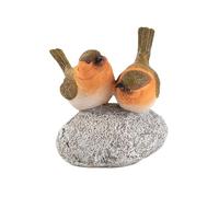 LIFNECESS Statue d'extérieur Figurine d'oiseau décorative for Jardin, Statue réaliste avec nid ou Sculpture de Base en Pierre d'imitation Décoration de Jardin(Two)