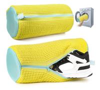 Lifnmybr Lot de 2 sacs à chaussures pour machine à laver avec microfibre chenille à l'intérieur pour un nettoyage en profondeur, sac à chaussures pour machine à laver pour baskets, sac de lavage de