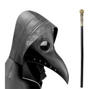 Lifreer Costume d'halloween - Masque de médecin de la peste - en polyuréthane - avec Bec d'oiseau - Style Steampunk - avec Manche - Accessoire de déguisement pour Halloween