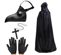 Lifreer Masque de docteur de la peste, masque d'oiseau steampunk, accessoire d'Halloween, costume rétro en cuir à long nez pour homme et femme, Halloween, cosplay, fête costumée