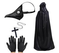 Lifreer Masque de docteur de la peste, masque d'oiseau steampunk, accessoire d'Halloween, costume rétro en cuir à long nez pour homme et femme, Halloween, cosplay, fête costumée