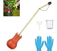 Lifreer Pulvérisateur anti-nuisibles pour bulbe de guêpes, 1 pulvérisateur de poudre de terre de diatomée avec long tube en cuivre, fausse poudre de fourmis (ampoule rouge)