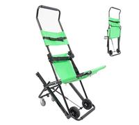 Lift Chaise d'escalier pliable pour personnes âgées, chaise d'évacuation manuelle, pliable, avec 4 roues, portable, capacité de charge 159 kg, pour patients immobiles, vert