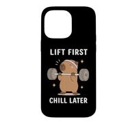 Lift First Chill Later Cute Capybara Gym Workout Humour Art Coque pour iPhone 14 Pro Max