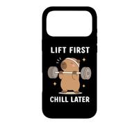 Lift First Chill Later Cute Capybara Gym Workout Humour Art Coque pour iPhone 17 Pro Max