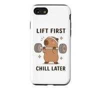 Lift First Chill Later Cute Capybara Gym Workout Humour Art Coque pour iPhone SE (2020) / 7/8