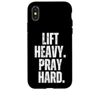 Lift Heavy Pray Hard Christian Haltérophile entraînement Cool Coque pour iPhone X/XS
