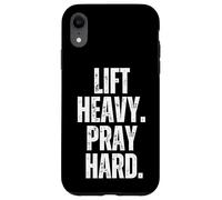 Lift Heavy Pray Hard Christian Haltérophile entraînement Cool Coque pour iPhone XR