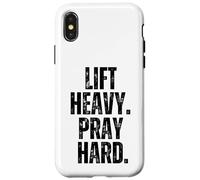 Lift Heavy Pray Hard Christian Haltérophile Gym Cool Coque pour iPhone X/XS