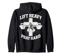 Lift Heavy Pray Hard Christian Workout Gym Apparel Men Sweat à Capuche
