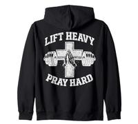 Lift Heavy Pray Hard Christian Workout Gym Apparel Men Sweat à Capuche
