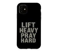 Lift Heavy Pray Hard - Faith Meets Fitness Coque pour iPhone 11