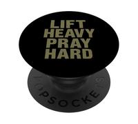 Lift Heavy Pray Hard - Faith Meets Fitness PopSockets PopGrip Adhésif