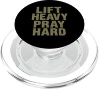 Lift Heavy Pray Hard - Faith Meets Fitness PopSockets PopGrip pour MagSafe