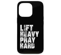 Lift Heavy Pray Hard, Gym Christian Gift for Christian Coque pour iPhone 13 Pro