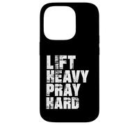 Lift Heavy Pray Hard, Gym Christian Gift for Christian Coque pour iPhone 14 Pro
