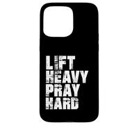 Lift Heavy Pray Hard, Gym Christian Gift for Christian Coque pour iPhone 15 Pro Max