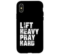 Lift Heavy Pray Hard, Gym Christian Gift for Christian Coque pour iPhone X/XS
